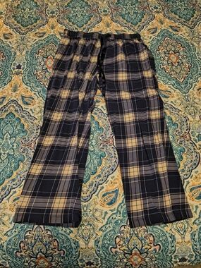 torrid Navy and Cream Plaid Lounge Pajama Cropped Pants